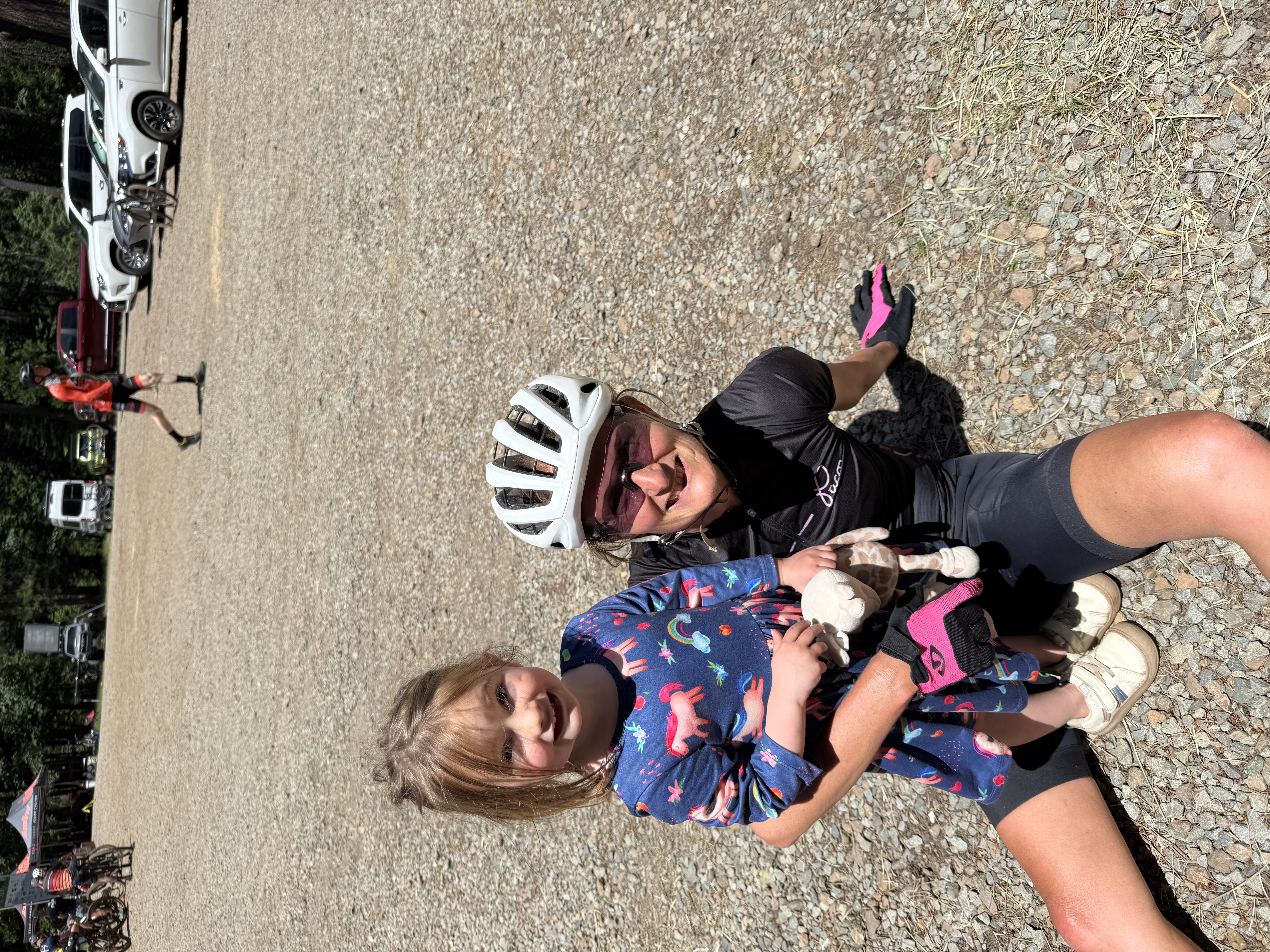 Sian at a race with her daughter